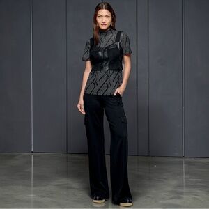 Cabi Chargo 4507 RARE Cargo Pocket Pull On Stretch Ponte Trouser Pant in Black M